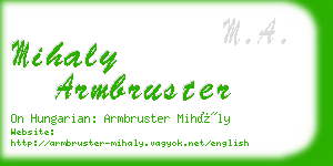 mihaly armbruster business card